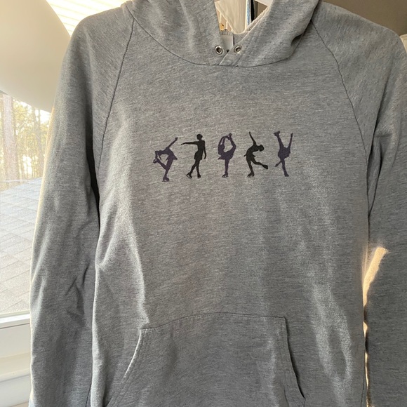 Gray Hoodie with Figure Skater Print ⛸ - Picture 1 of 2
